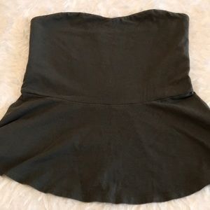 Green tube top. Peplum style.